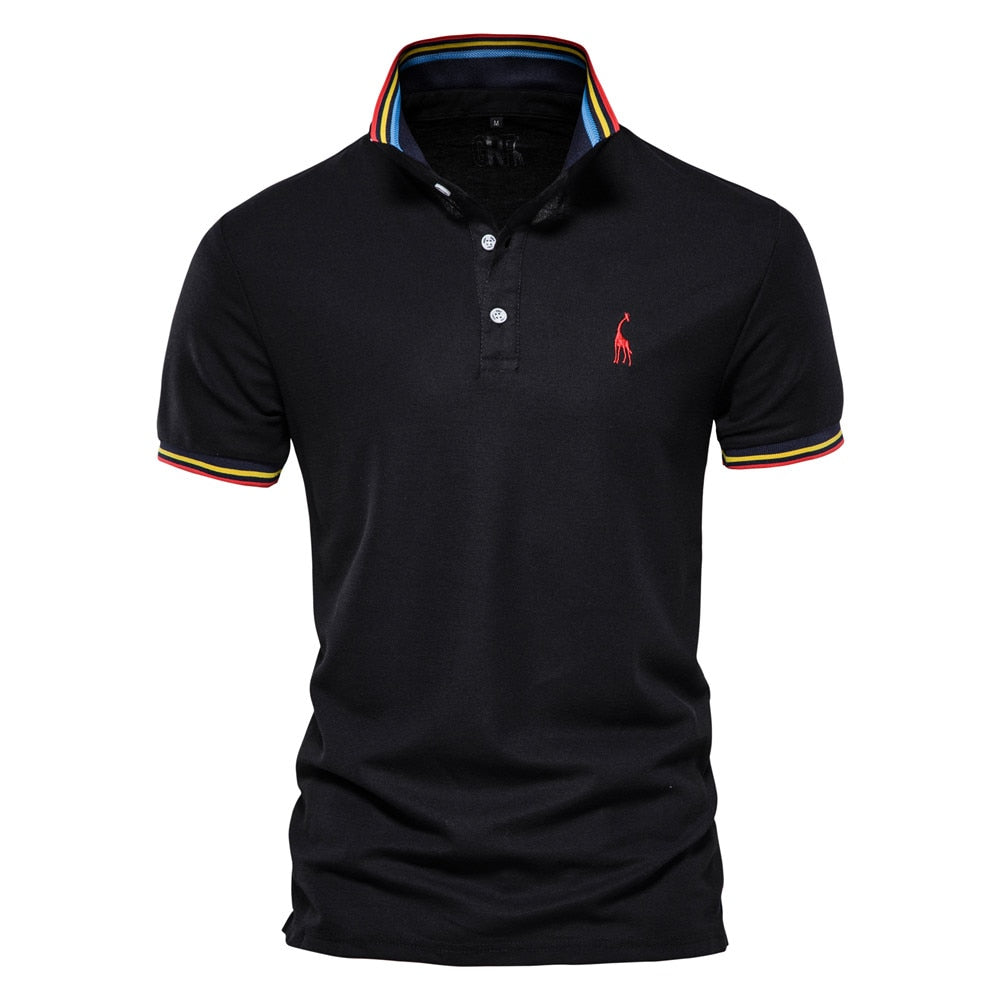 Herren Poloshirt Kontrast Kragen Polo Kurzarm Slim Fit Hemd Polohemd T-Shirt NEU