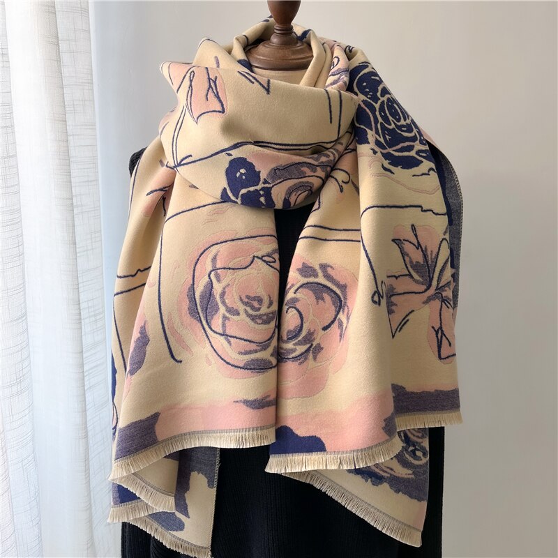 XXL Damen Winterschal Kaschmir Viskose Stola Schlauchschal  Halstuch Strickschal Loop NEU