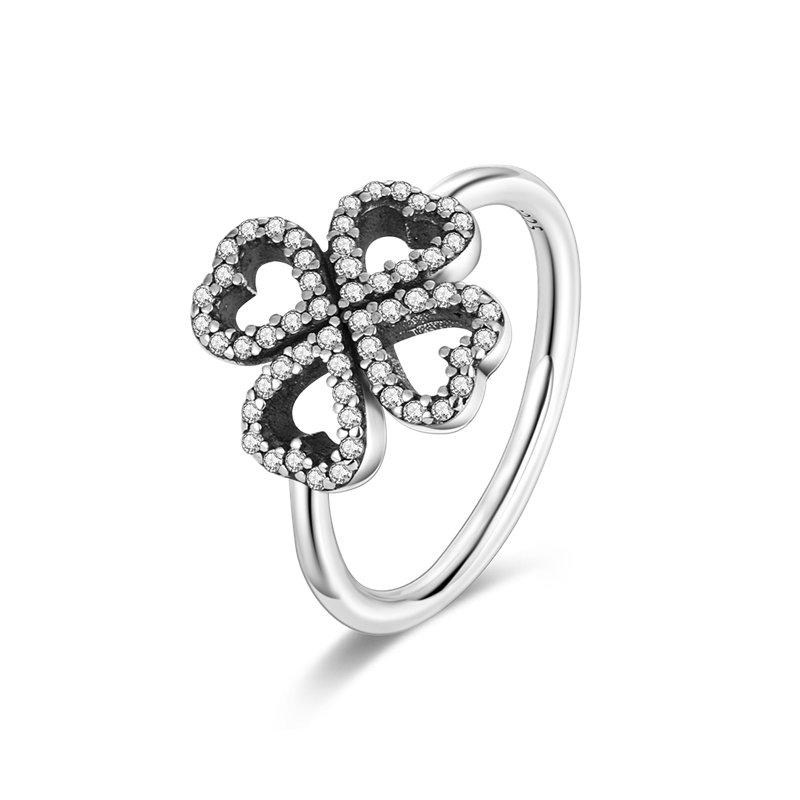 Massiv Sterling Silber 925 Ring filigran Fashion Damenring mit AAA Zirkonia