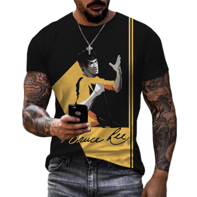 Unisex 3D-T-Shirt Streetwear Fashion Kung Fu Super Star Bruce Lee