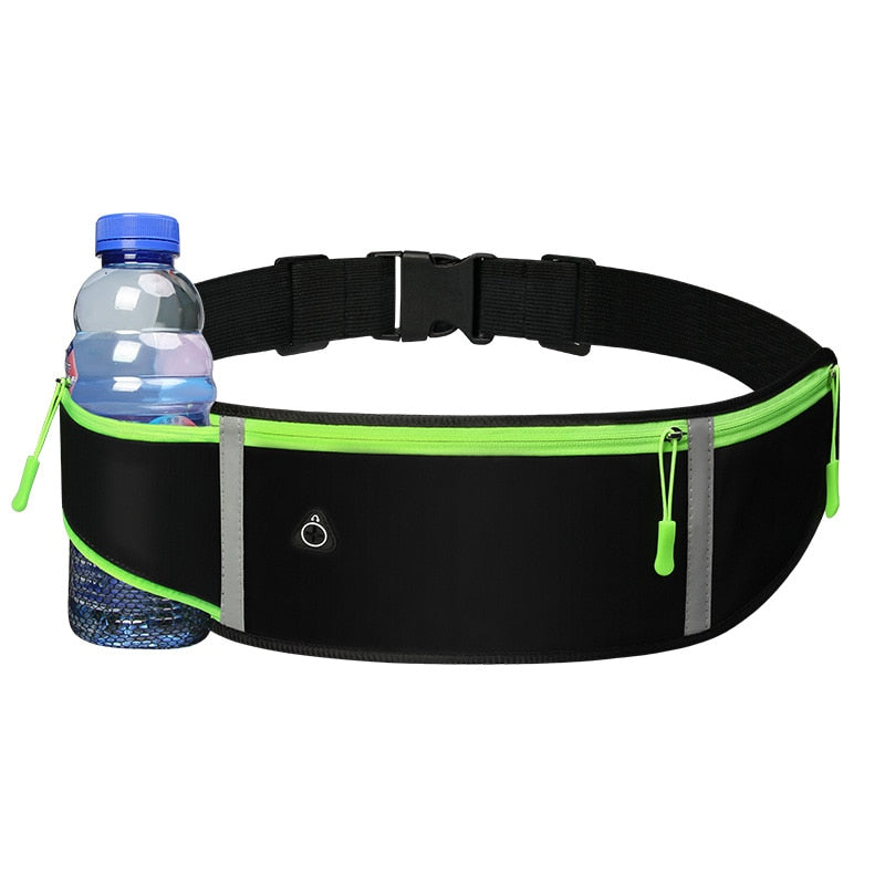 Laufen Gürtel mit Wasserflasche Taille Pack Reißverschlusstaschen Tasche Joggen