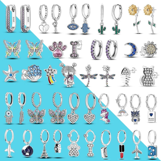 1 Paar Creolen aus 925 sterling Silber Ohrringe Ohrschmuck Zirkonia Ohrstecker