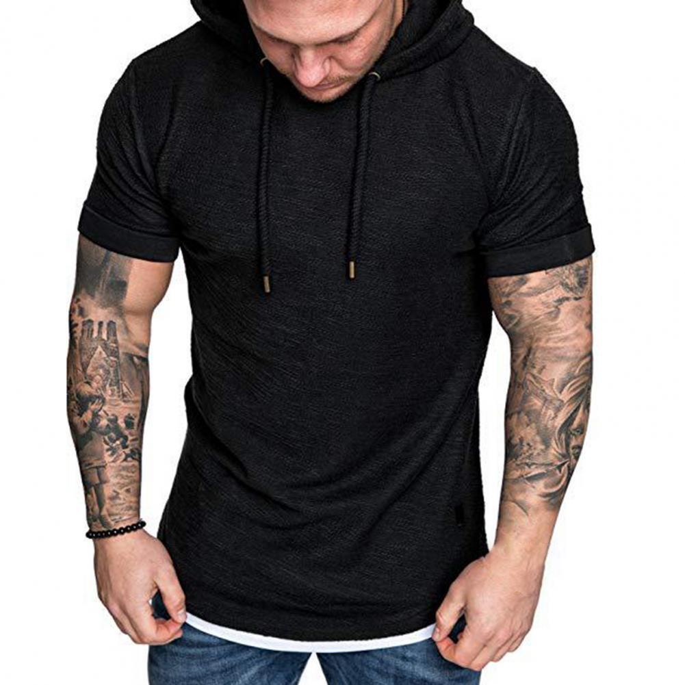 Herren kurzarm Kapuzenpullover Sweatjacke Pullover Hoodie Sweatshirt Streetwear