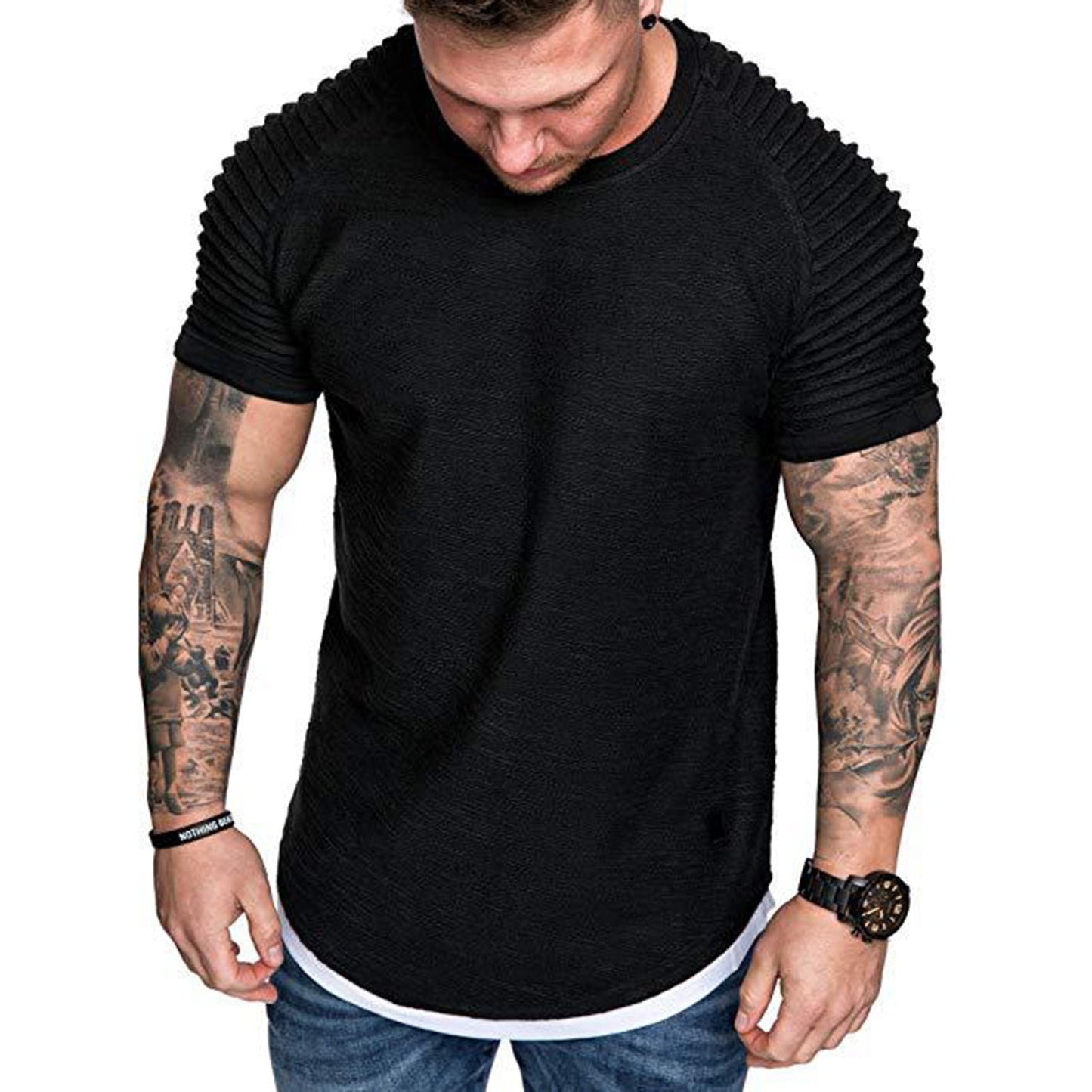 Herren kurzarm Kapuzenpullover Sweatjacke Pullover Hoodie Sweatshirt Streetwear