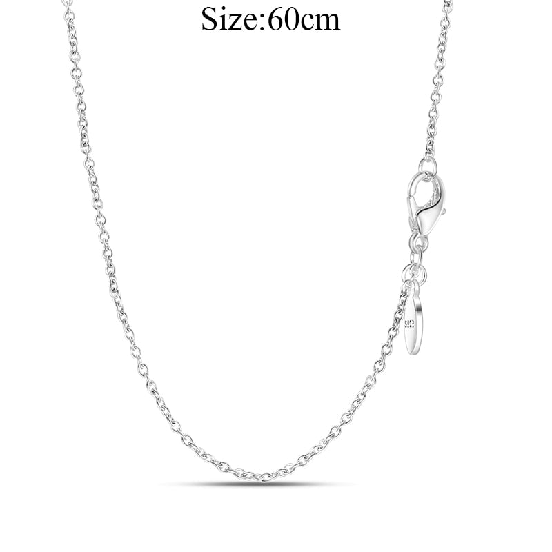 Massiv Sterling Silber 925 Panzerkette Fashion Halskette mit Zirkonia Anhänger Damen
