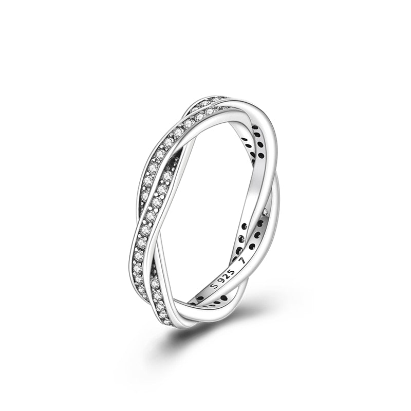 Massiv Sterling Silber 925er Ring filigran Fashion Damenring mit 3A Zirkonia