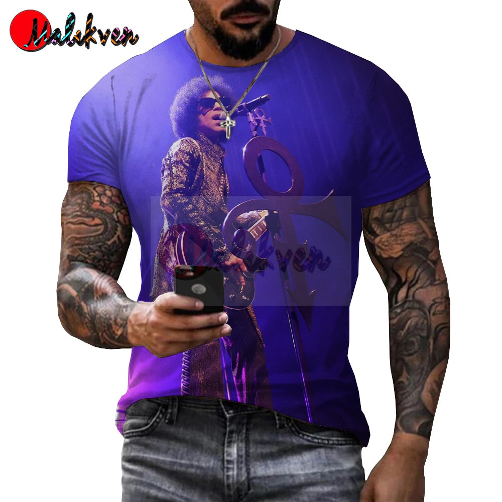 Herren Prince 3D T-Shirt Rundhals Unisex Sommer Streetwear