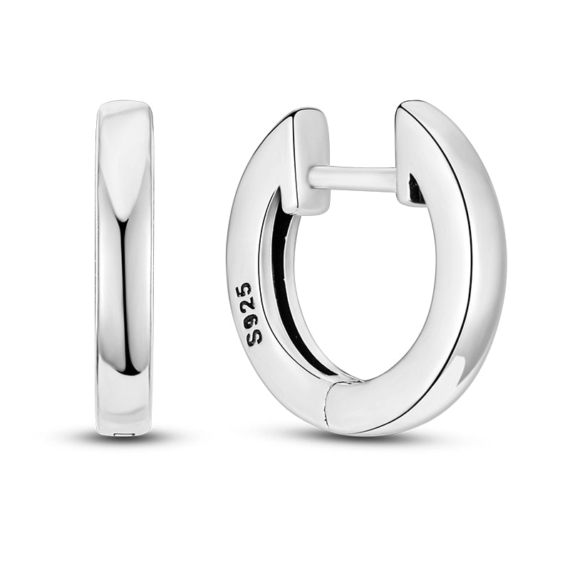 1 Paar Creolen aus 925 sterling Silber Ohrringe Ohrschmuck Zirkonia Ohrstecker