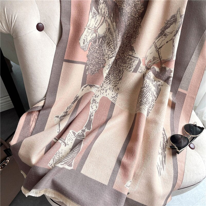 XXL Damen Winterschal Kaschmir Viskose Stola Schlauchschal  Halstuch Strickschal Loop NEU