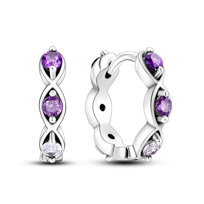 1 Paar Creolen aus 925 sterling Silber Ohrringe Ohrschmuck Zirkonia Ohrstecker