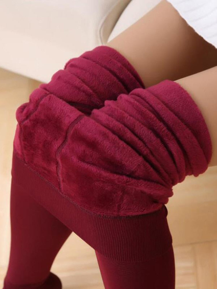 Winter Leggings Warm Thermo Hose Innenfleece Strumpfhose Frauen Blickdicht Hosen