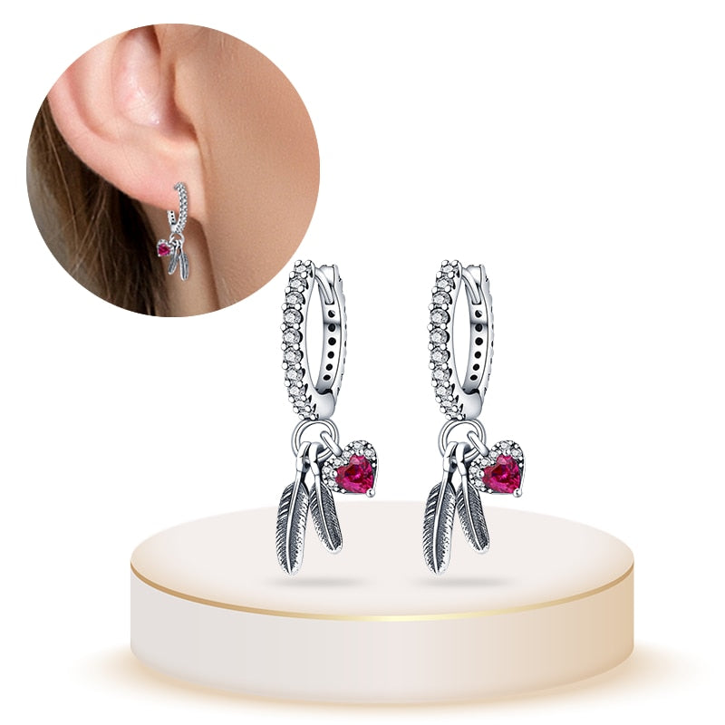 1 Paar Creolen aus 925 sterling Silber Ohrringe Ohrschmuck Zirkonia Ohrstecker