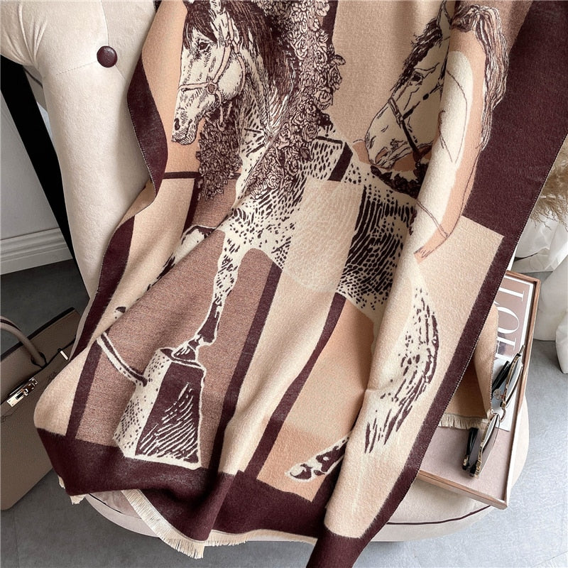 XXL Damen Winterschal Kaschmir Viskose Stola Schlauchschal  Halstuch Strickschal Loop NEU