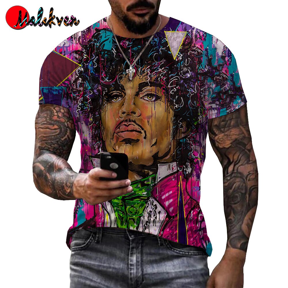 Herren Prince 3D T-Shirt Rundhals Unisex Sommer Streetwear