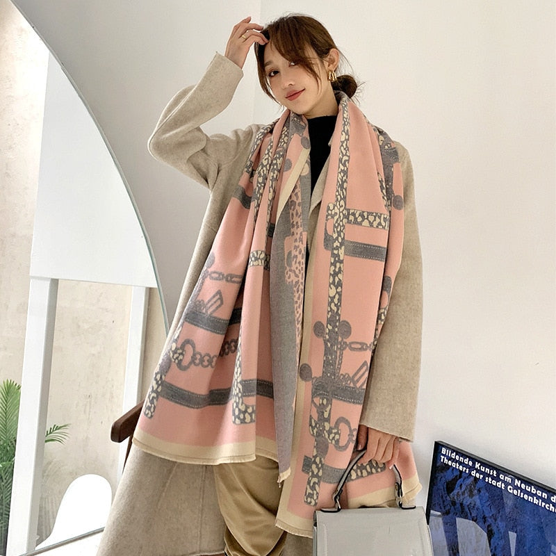 XXL Damen Winterschal Kaschmir Viskose Stola Schlauchschal  Halstuch Strickschal Loop NEU