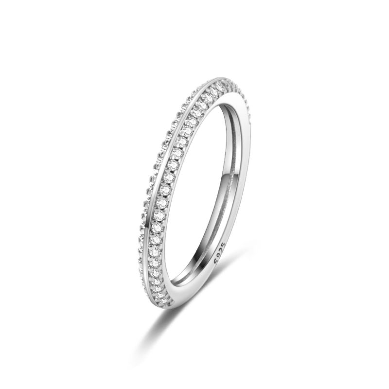 Massiv Sterling Silber 925 Ring filigran Fashion Damenring mit AAA Zirkonia
