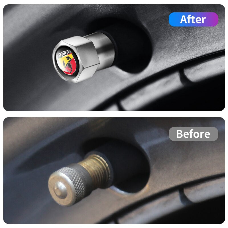 Auto Ventilkappen Ventil Radmarkierung 4 Stück Aluminium Fiat Abarth