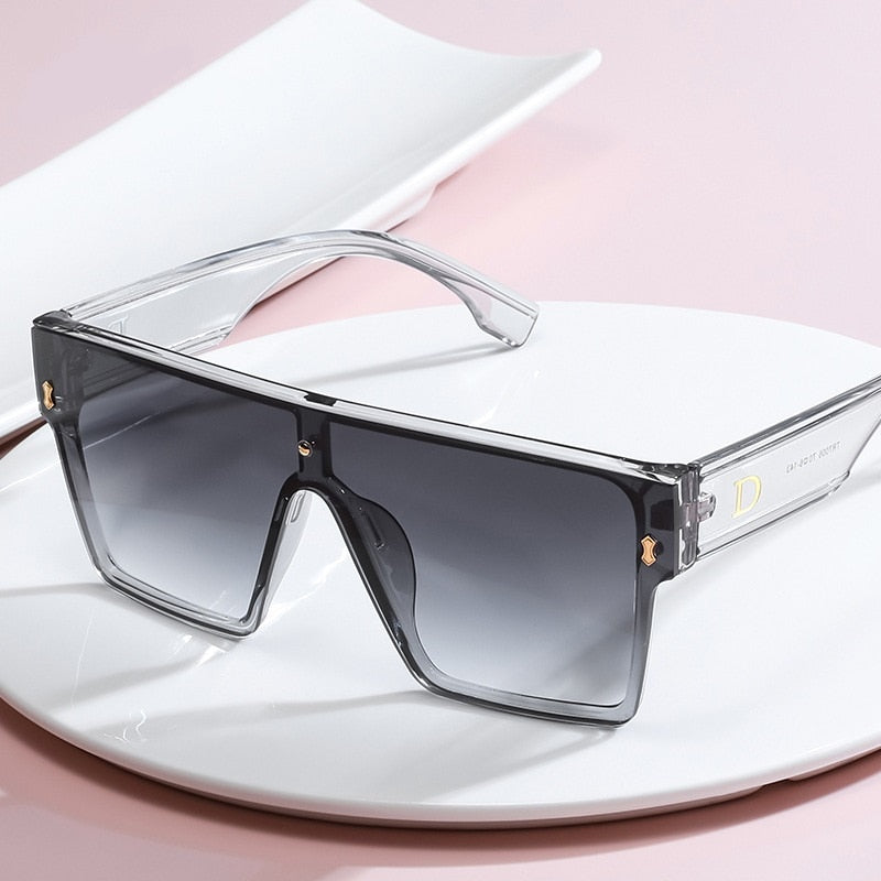 Designer Luxus Sonnenbrille Damen Herren Quadratische Übergröße Gläser Vintage