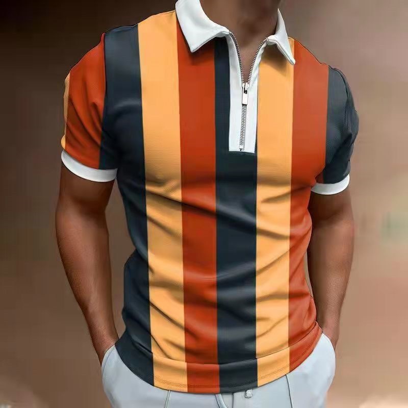 Herren Poloshirt Kontrast Kragen Polo Kurzarm Slim Fit Hemd Polohemd T-Shirt NEU