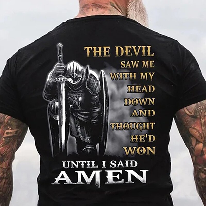 Herren  Metal Skull 3D T-Shirt Rundhals Unisex Sommer Streetwear