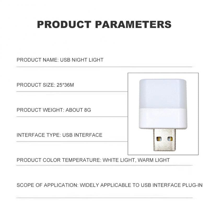 USB LED Nachtlicht Augenschutz Lampe Computer Nachtlampe Warmweiß