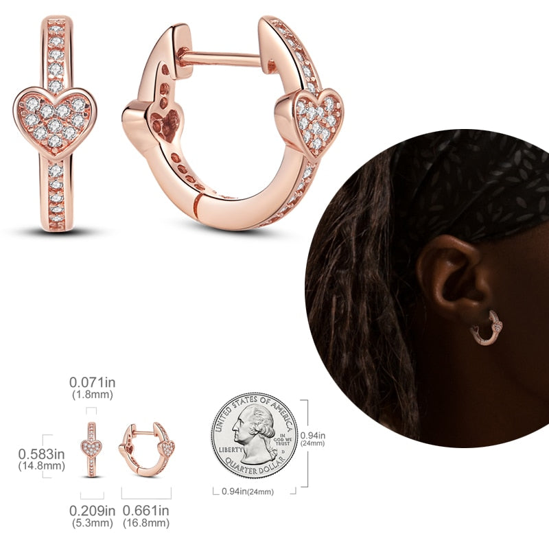 1 Paar Creolen aus 925 sterling Silber Ohrringe Ohrschmuck Zirkonia Ohrstecker