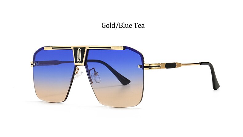 Damen Designer Sonnenbrille Herren Quadratische Übergröße Gläser Vintage UV400