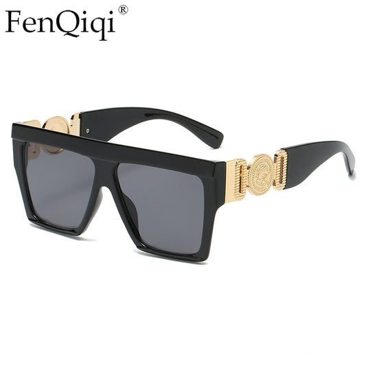Designer Sonnenbrille Damen Herren Quadratische Übergröße Gläser Vintage UV400