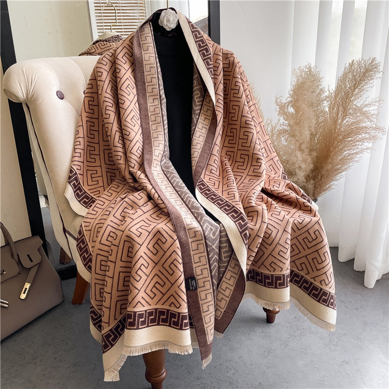 XXL Damen Winterschal Kaschmir Viskose Stola Schlauchschal  Halstuch Strickschal Loop NEU