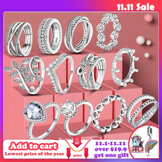 Massiv Sterling Silber 925 Ring filigran Fashion Damenring mit AAA Zirkonia