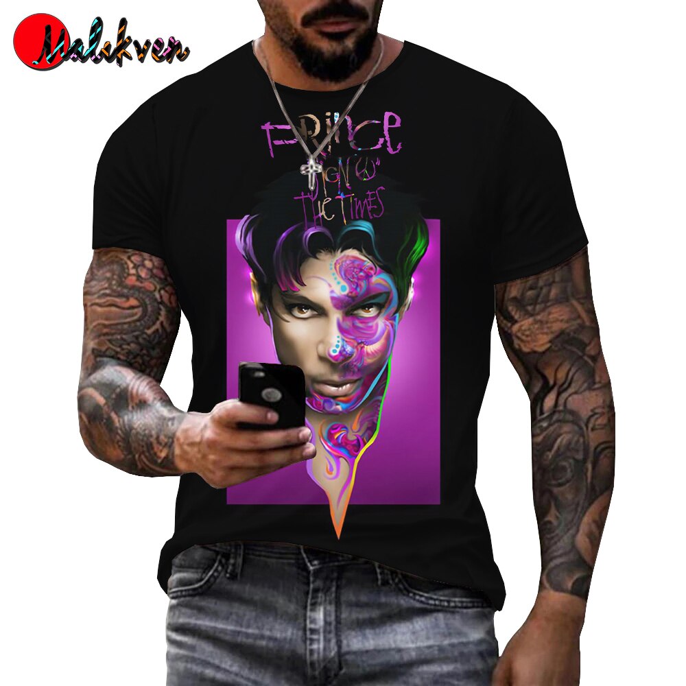Herren Prince 3D T-Shirt Rundhals Unisex Sommer Streetwear