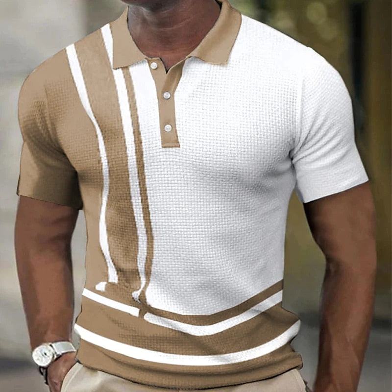 Herren Poloshirt POLO Shirt Zip Kontrast Kragen Kurzarm Slim Fit Hemd Polohemd