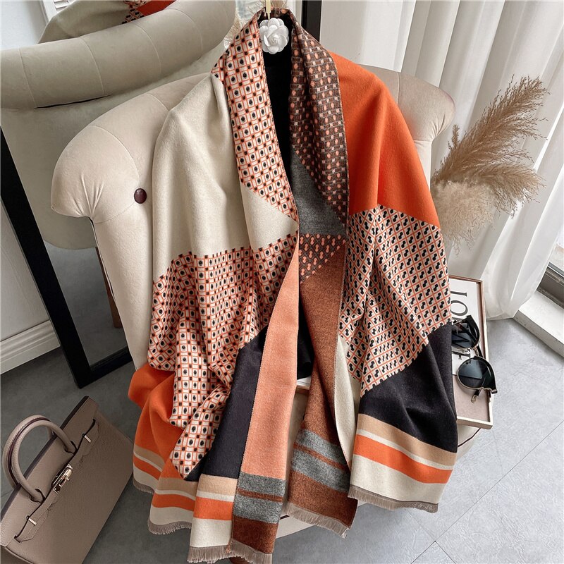 XXL Damen Winterschal Kaschmir Viskose Stola Schlauchschal  Halstuch Strickschal Loop NEU
