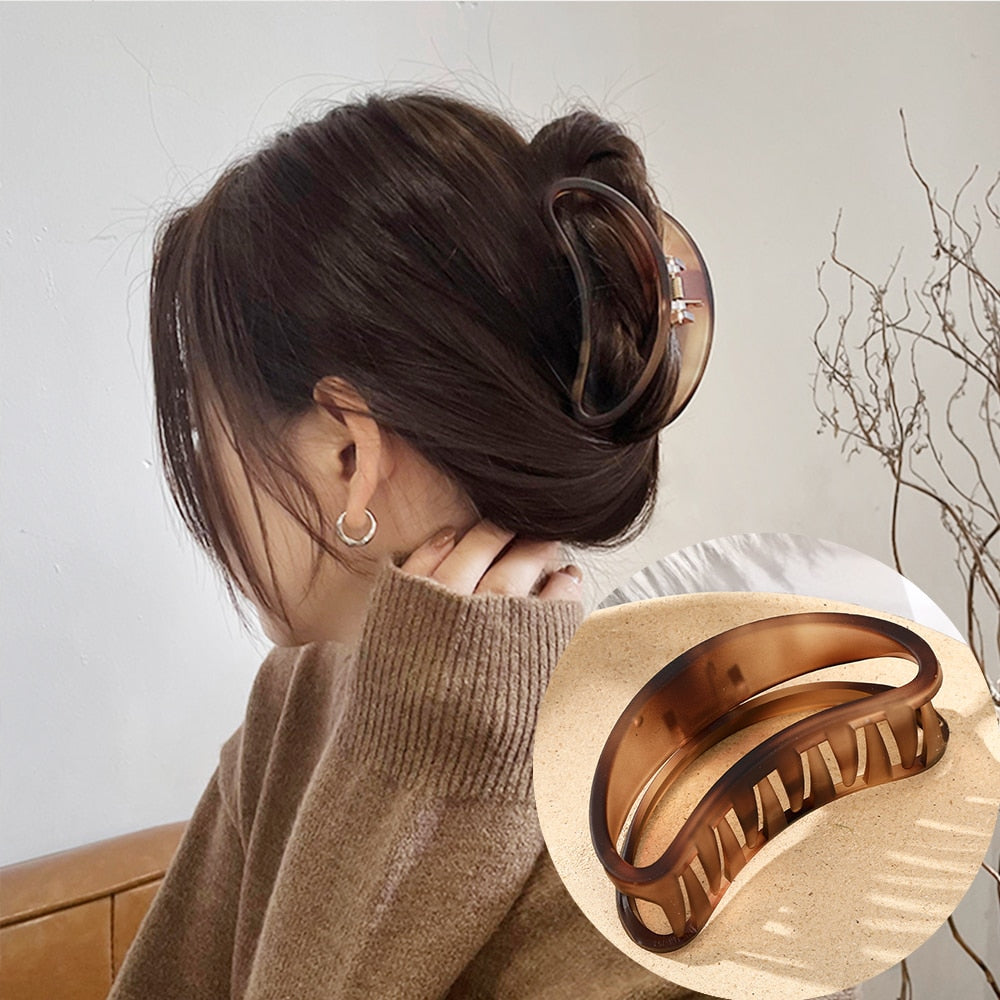 Damen Groß Perlen Haar Klauen Elegant Acryl Haarspange Hyperbole Haarklammer Neu