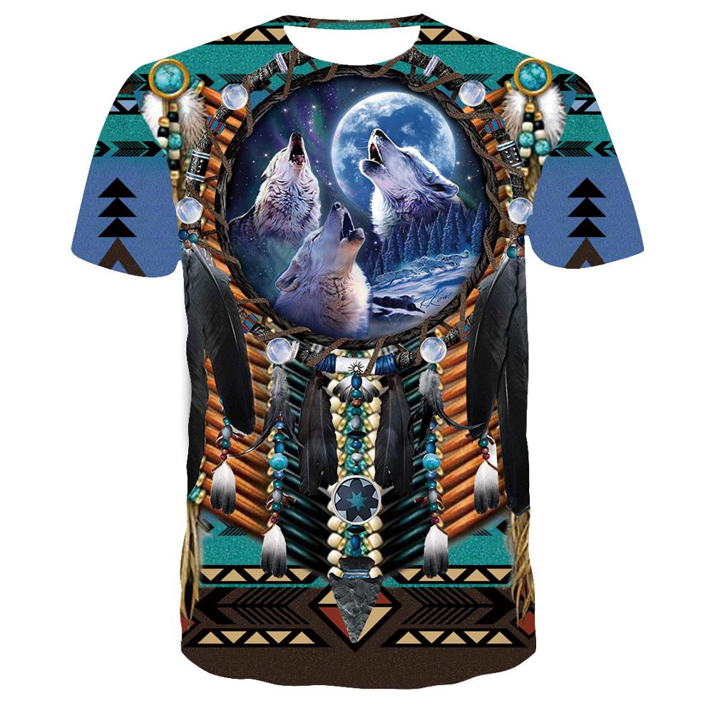 Herren Fashion Indian Stil 3D T-Shirt Rundhals Unisex Sommer Streetwear
