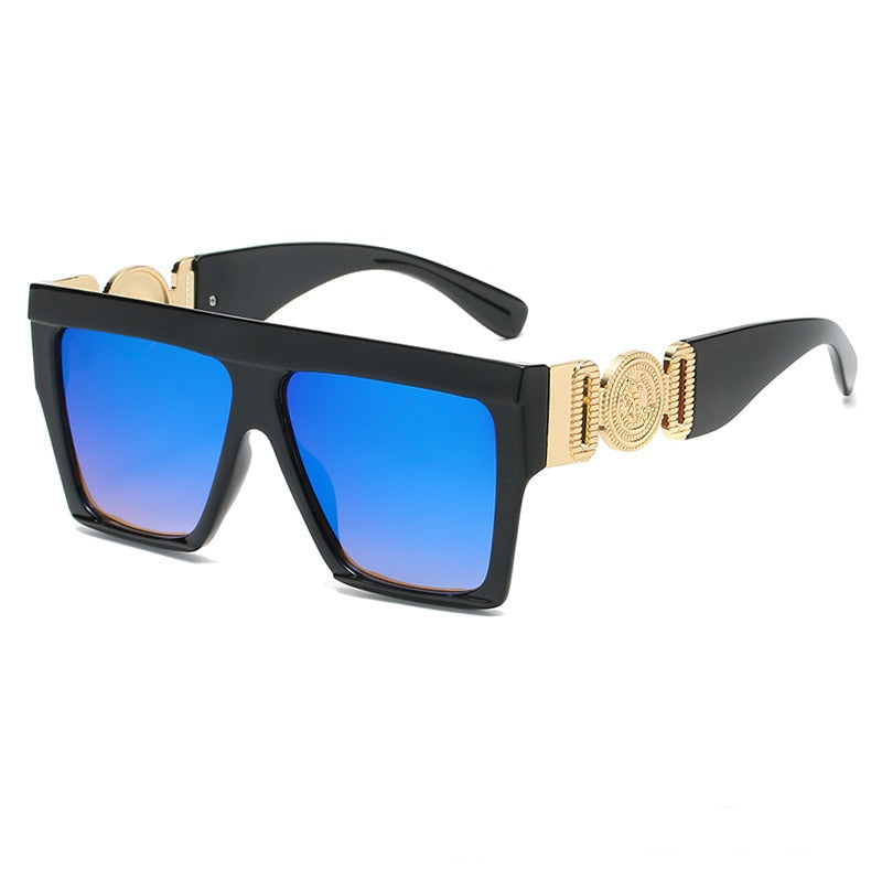Designer Sonnenbrille Damen Herren Quadratische Übergröße Gläser Vintage UV400
