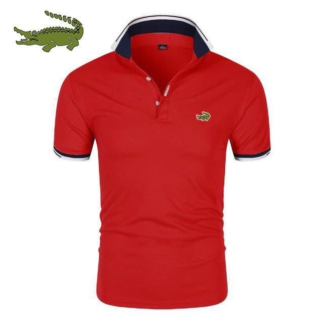 Herren Poloshirt Kontrast Kragen Polo Kurzarm Slim Fit Hemd Polohemd T-Shirt NEU