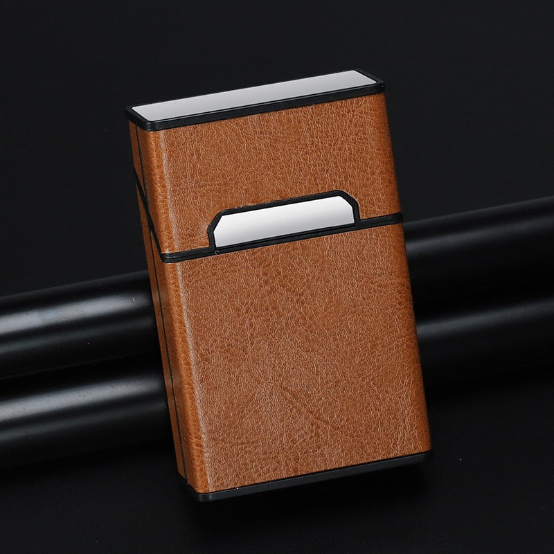 Zigarettenetui Etui 20 Zigaretten Dose Metall Box Mini Kunst Leder