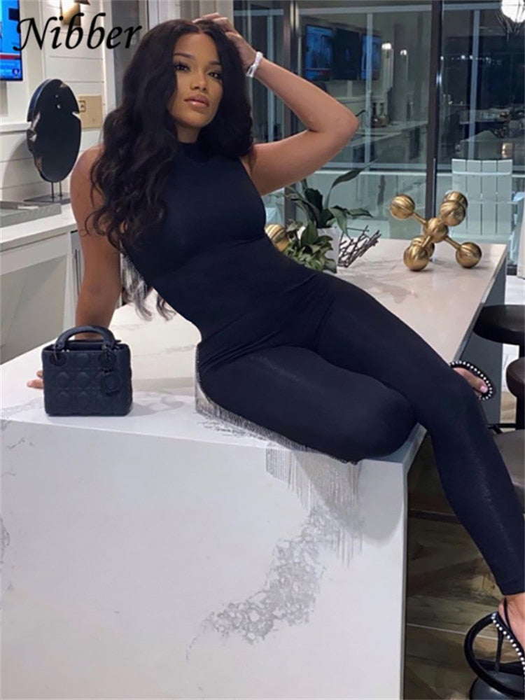 Damen Bodycon Overall Jumpsuit Streetwear Fitness-Strampler Playsuit