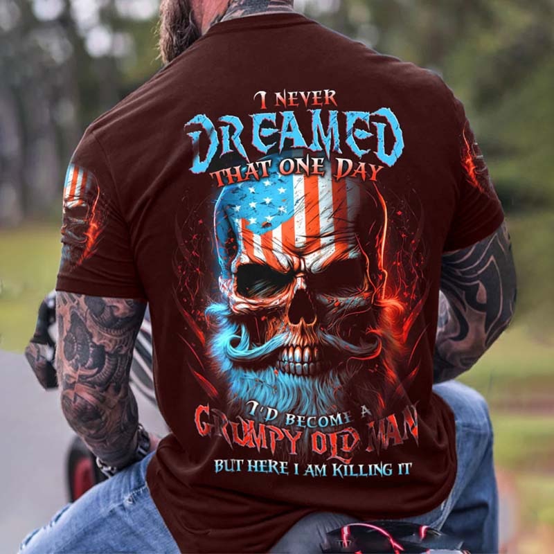 Herren Metal Skull Horror 3D T-Shirt Rundhals Unisex Sommer Streetwear