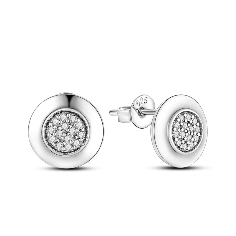 1 Paar Creolen aus 925 sterling Silber Ohrringe Ohrschmuck Zirkonia Ohrstecker