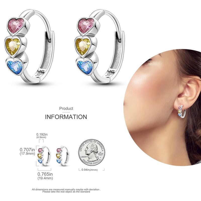 1 Paar Creolen aus 925 sterling Silber Ohrringe Ohrschmuck Zirkonia Ohrstecker