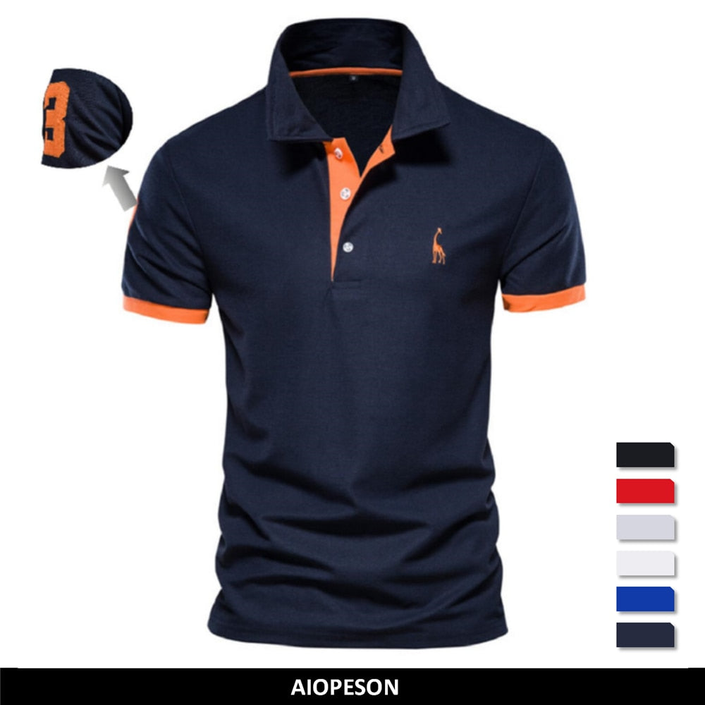 Herren Poloshirt Kontrast Kragen Polo Kurzarm Slim Fit Hemd Polohemd T-Shirt NEU