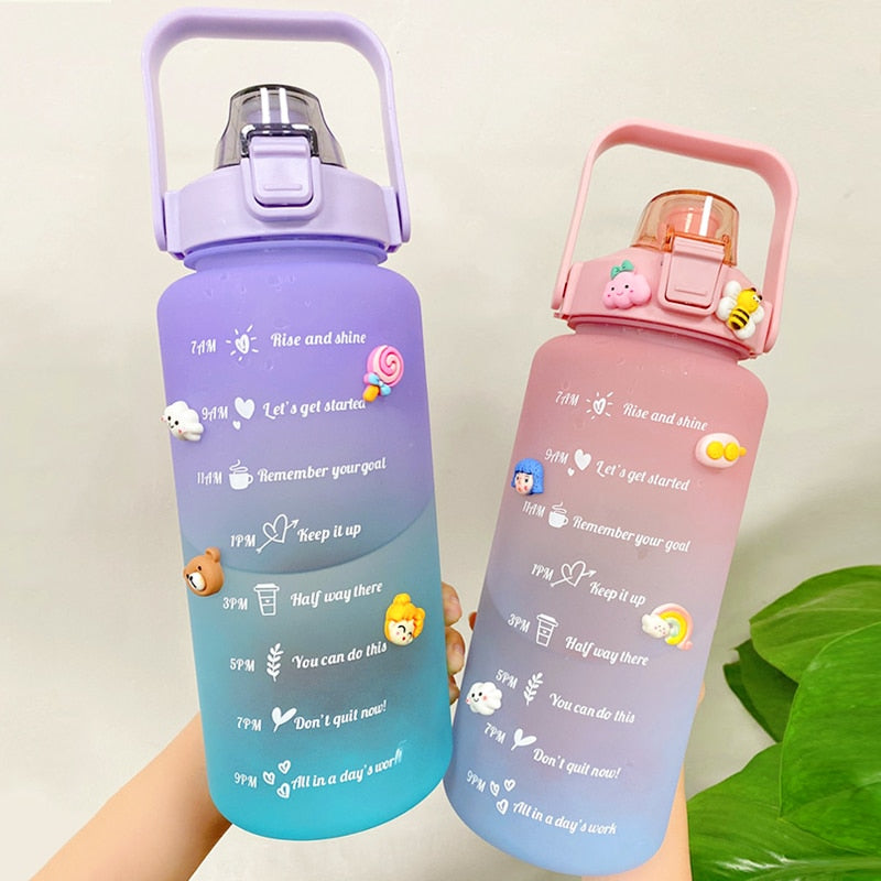 2L Trinkflasche Sportflasche Wasserflasche Getränkeflasche BPA-frei Tritanflasche
