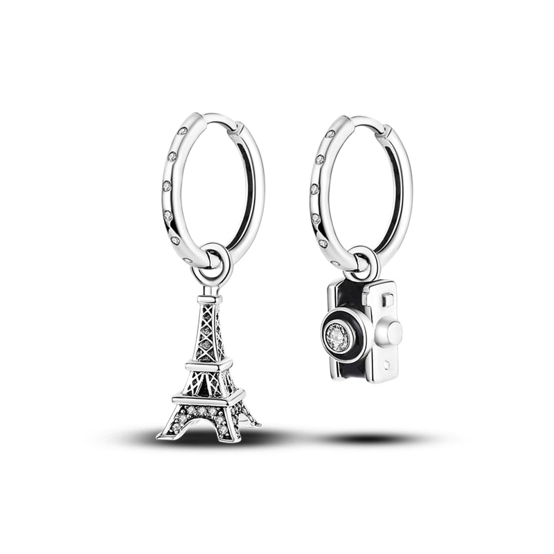 1 Paar Creolen aus 925 sterling Silber Ohrringe Ohrschmuck Zirkonia Ohrstecker