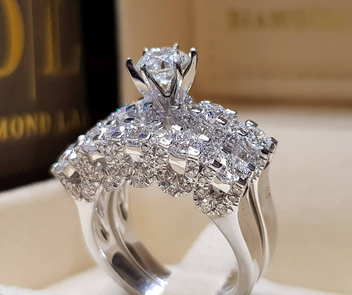 Massiv Sterling Silber 925 Ring filigran Fashion Damenring mit 3A Zirkonia