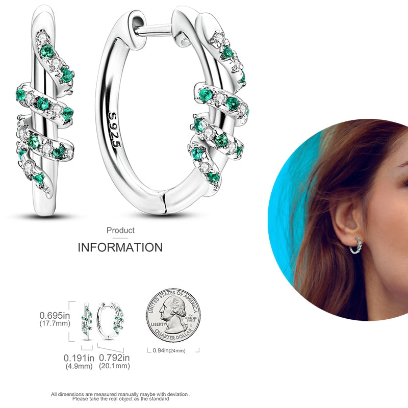1 Paar Creolen aus 925 sterling Silber Ohrringe Ohrschmuck Zirkonia Ohrstecker