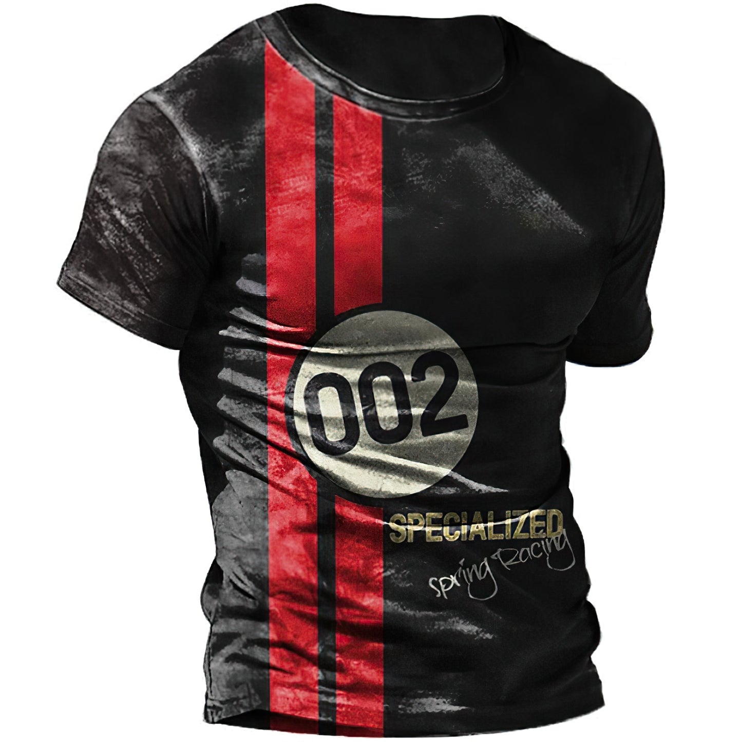 Fashion Herren Vintage Motorsport 3D T-Shirt Rundhals Unisex Sommer Streetwear