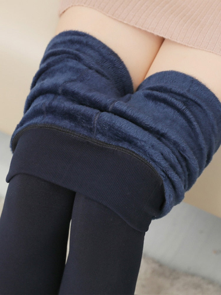 Winter Leggings Warm Thermo Hose Innenfleece Strumpfhose Frauen Blickdicht Hosen