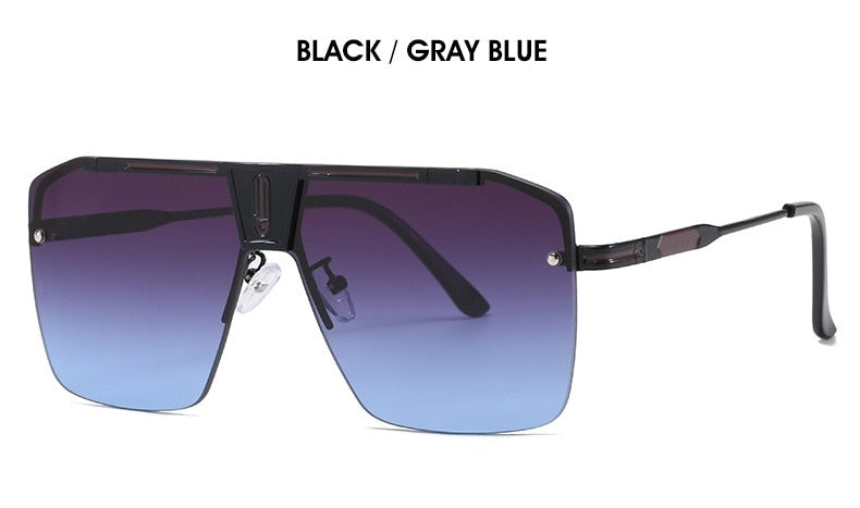 Damen Designer Sonnenbrille Herren Quadratische Übergröße Gläser Vintage UV400